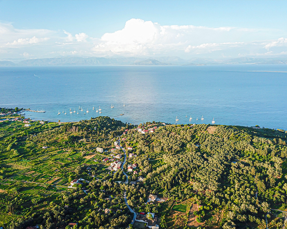 Birds View on Corfu from above