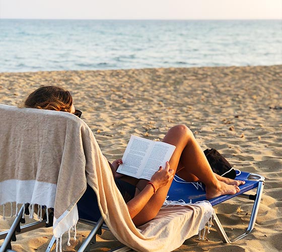 reading at the beach
