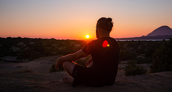 Yoga Retreats Greece sunset meditation